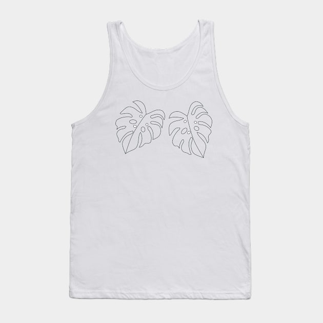 black leave line art illustration Tank Top by Artistic_st